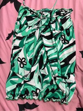 Green Y2K Women's Halter Top